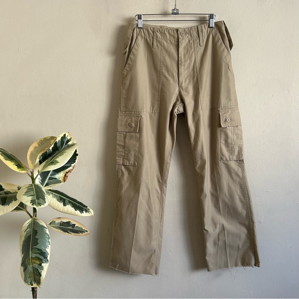 Raw Hem British-Style Cargo Khakis